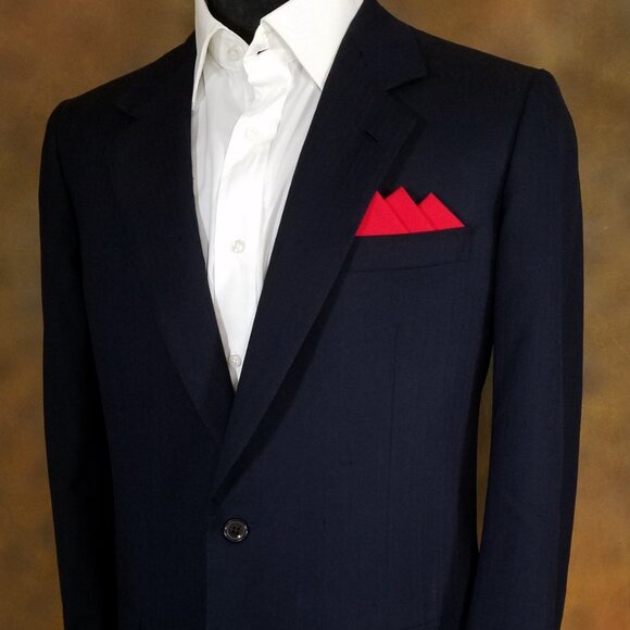 NEW Red 100% Cotton Pre-Folded Pocket Square Handkerchief Insert - Picture 8 of 8